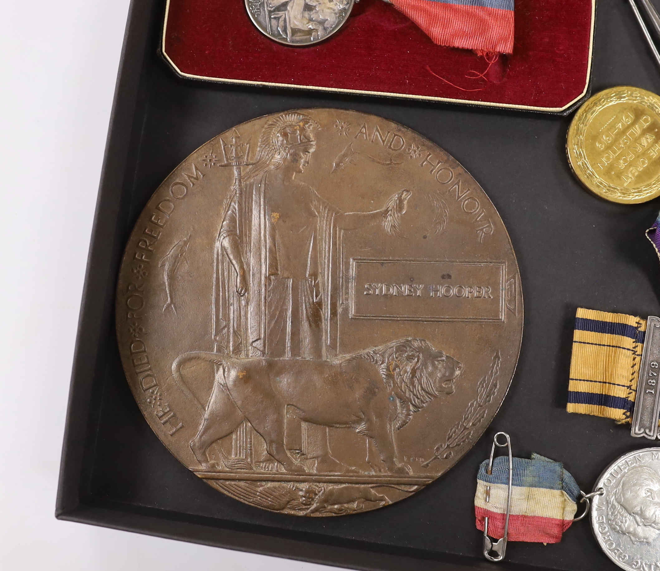 Nine military medals including a Queen’s South Africa medal, 1879, to Cdrpl. John Leslie 3rd Battalion 60th Foot Regiment